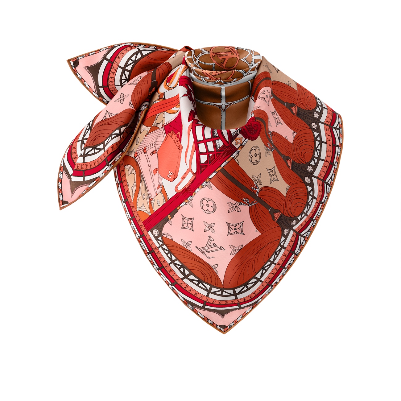 Louis Vuitton Silk Scarf, 90x90cm - 'Fantastic Journey' Design 10 i1736914213944 1585 0 0