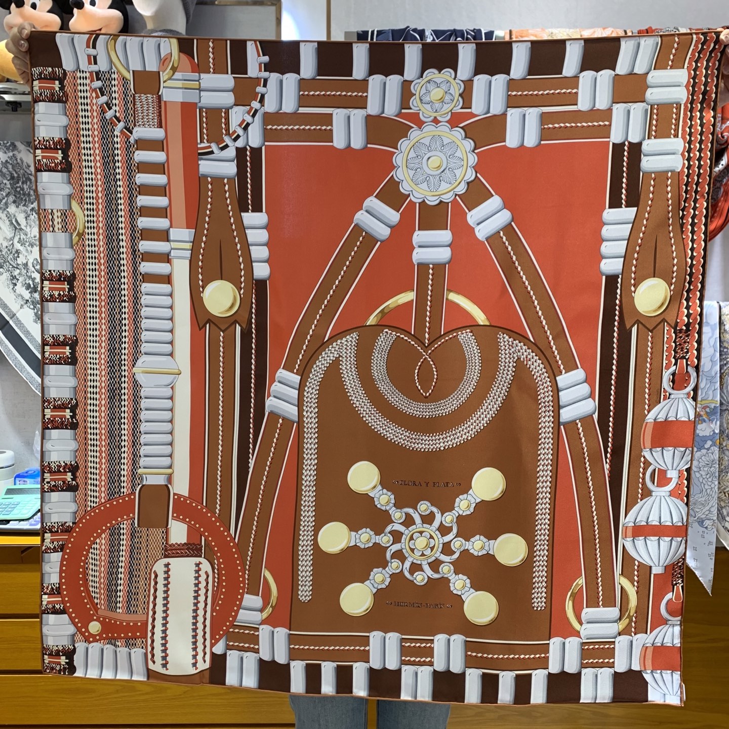 Hermès 100% Twill Silk Scarf, 90*90cm, Hand-Rolled Edges, Orange 4 i1754900291708 4292 0 2