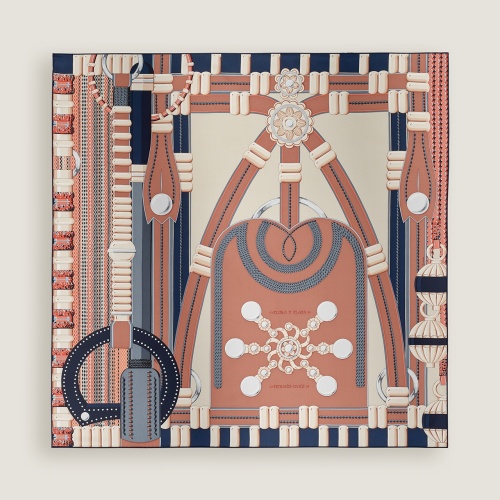 Hermès Rose Silk Scarf, 90x90cm - Hand-Rolled Edges, Luxurious Twill 1 Hermès Rose Silk Scarf, 90x90cm - Hand-Rolled Edges, Luxurious Twill