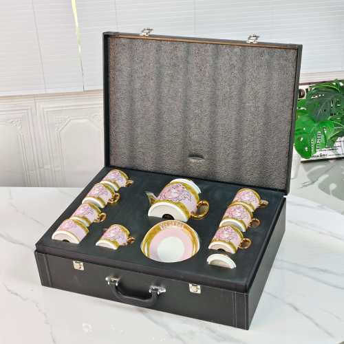 Versace Pink Coffee Set - 15 Piece Bone China Tea Service 1 Versace Pink Coffee Set - 15 Piece Bone China Tea Service