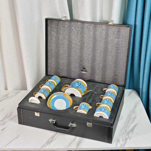 Versace Blue Face 15-Piece Coffee Set | Bone China Cup & Saucer Set 1 Versace Blue Face 15-Piece Coffee Set | Bone China Cup & Saucer Set