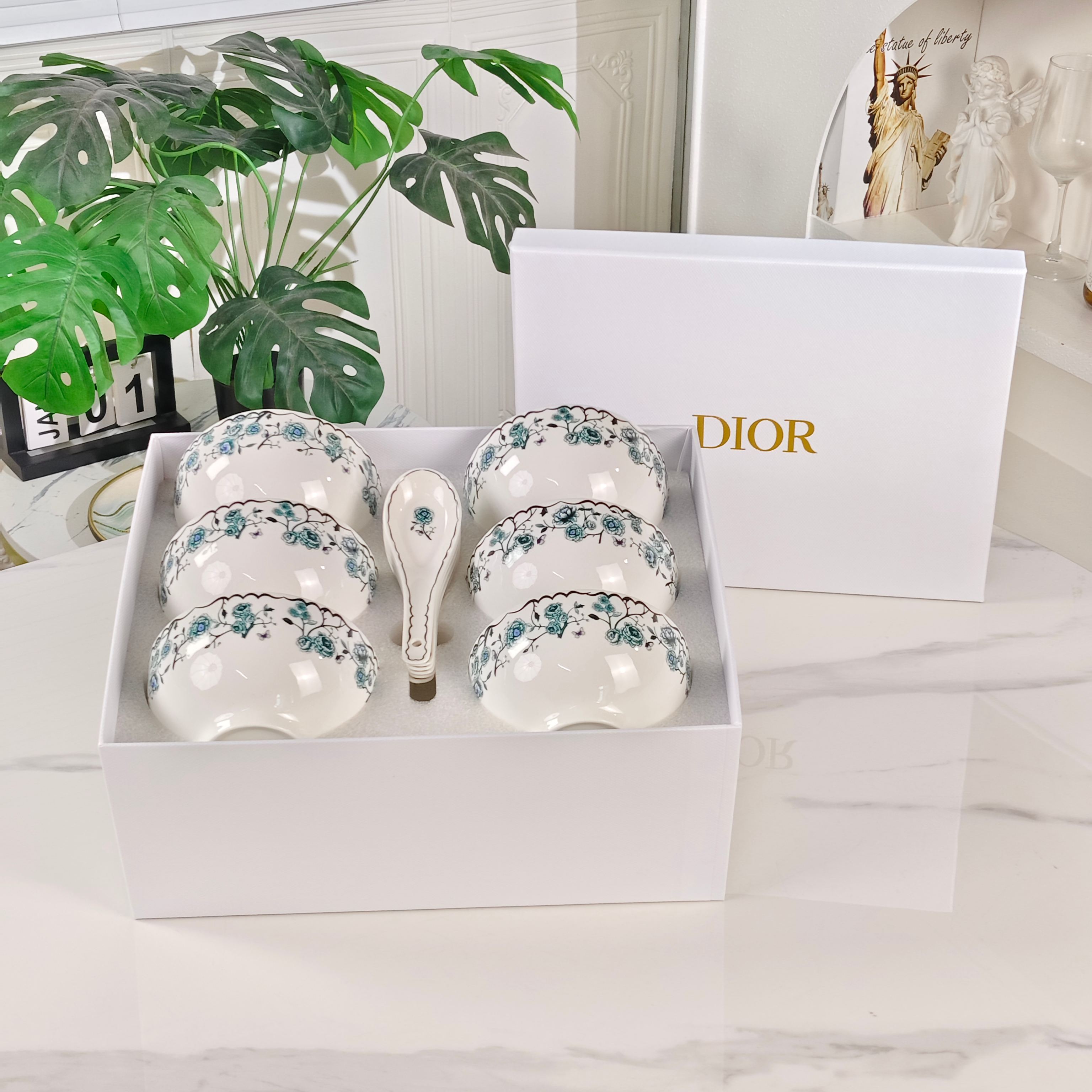 Dior – Granville Garden – 6 Bowls & 6 Spoons Set – Green - Comprehensive 2