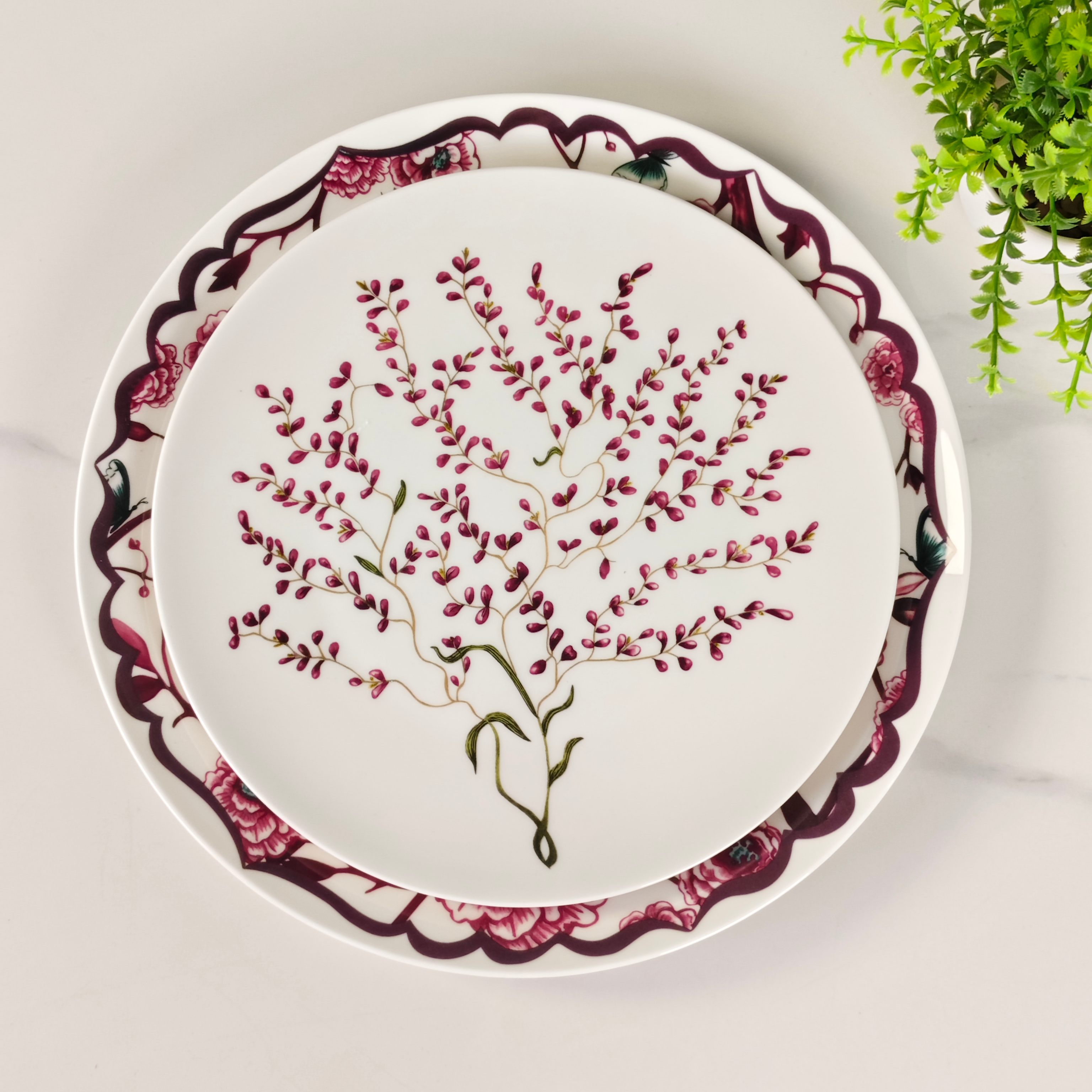 Dior – Granville Garden Two-Piece Plate Set – Purple - Comprehensive 6