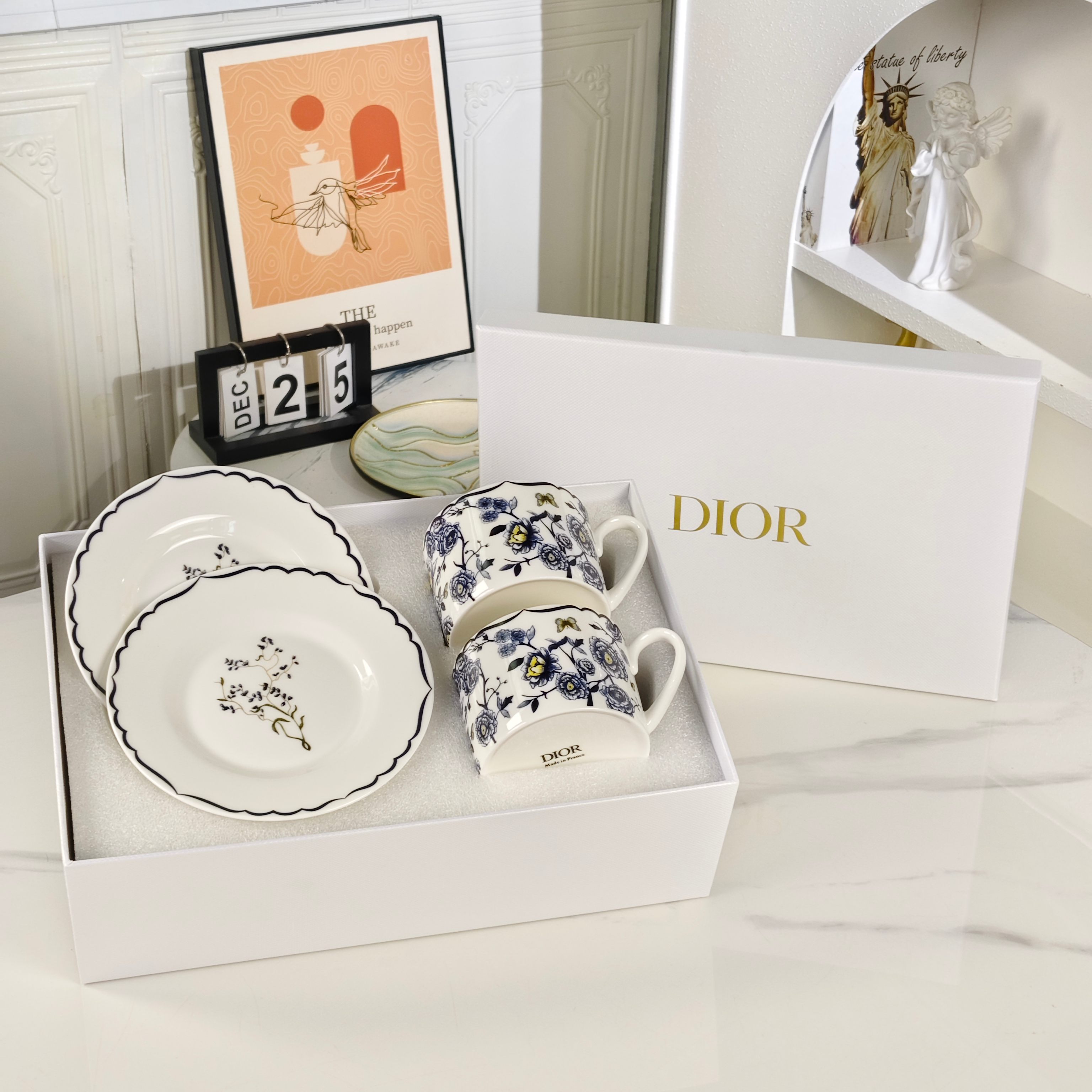 Dior Granville Garden Cup and Saucer Set (Pair) – Blue - Comprehensive 4