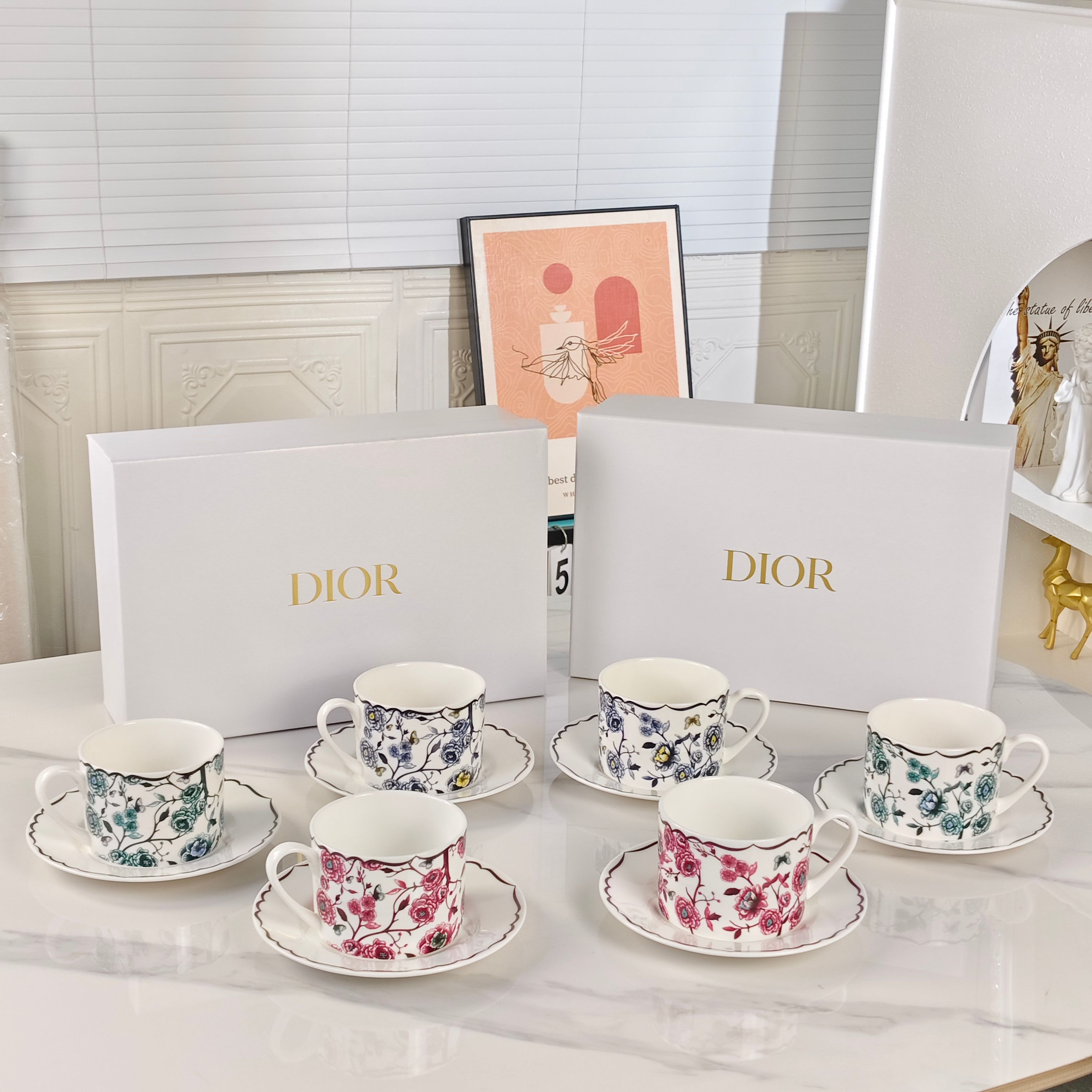 Dior Granville Garden Cup and Saucer Set (Pair) – Blue - Comprehensive 3