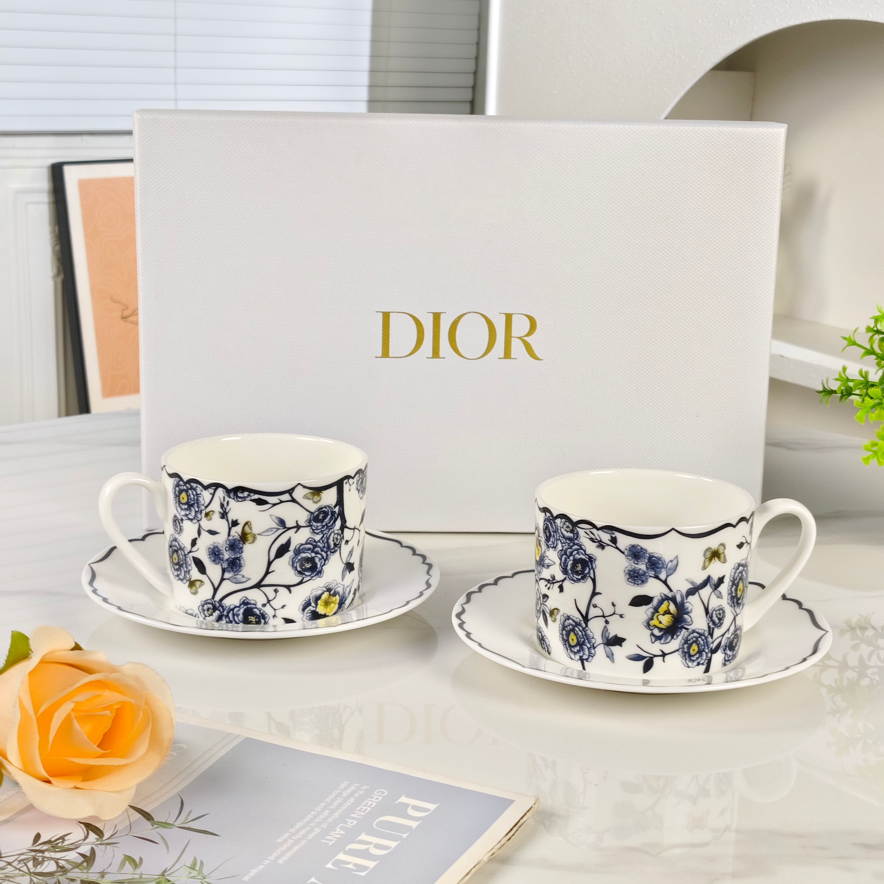 Dior Granville Garden Cup and Saucer Set (Pair) – Blue - Comprehensive 5