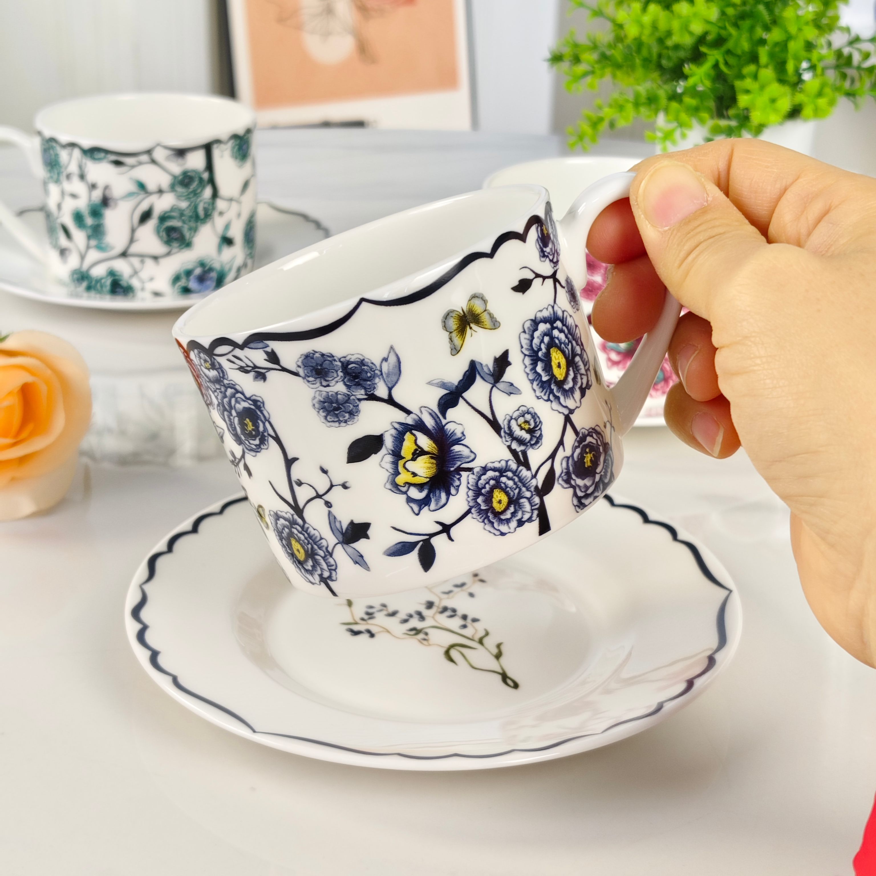 Dior Granville Garden Cup and Saucer Set (Pair) – Blue - Comprehensive 7
