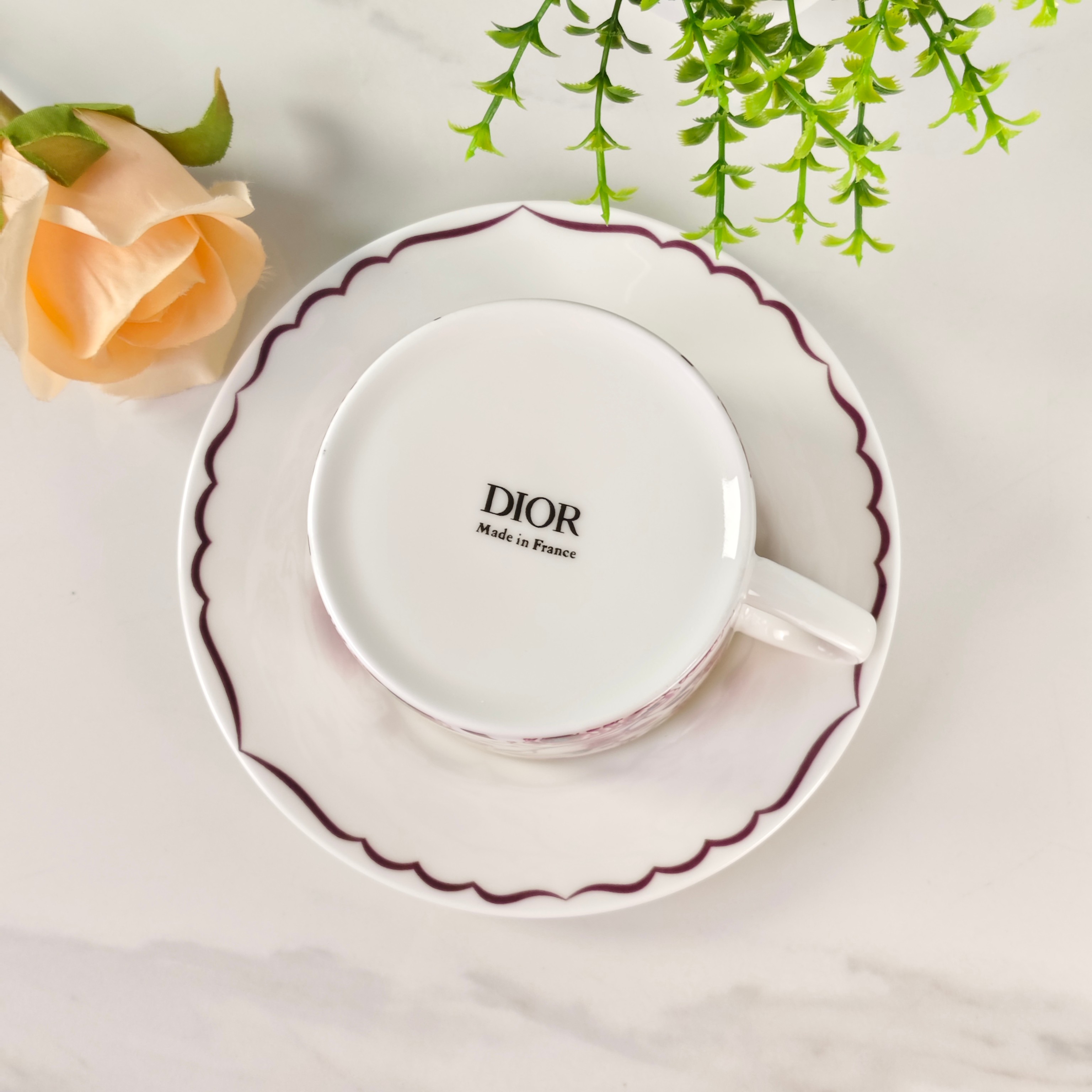 Dior – Granville Garden – Set of Two Cups and Saucers – Purple - Comprehensive 9