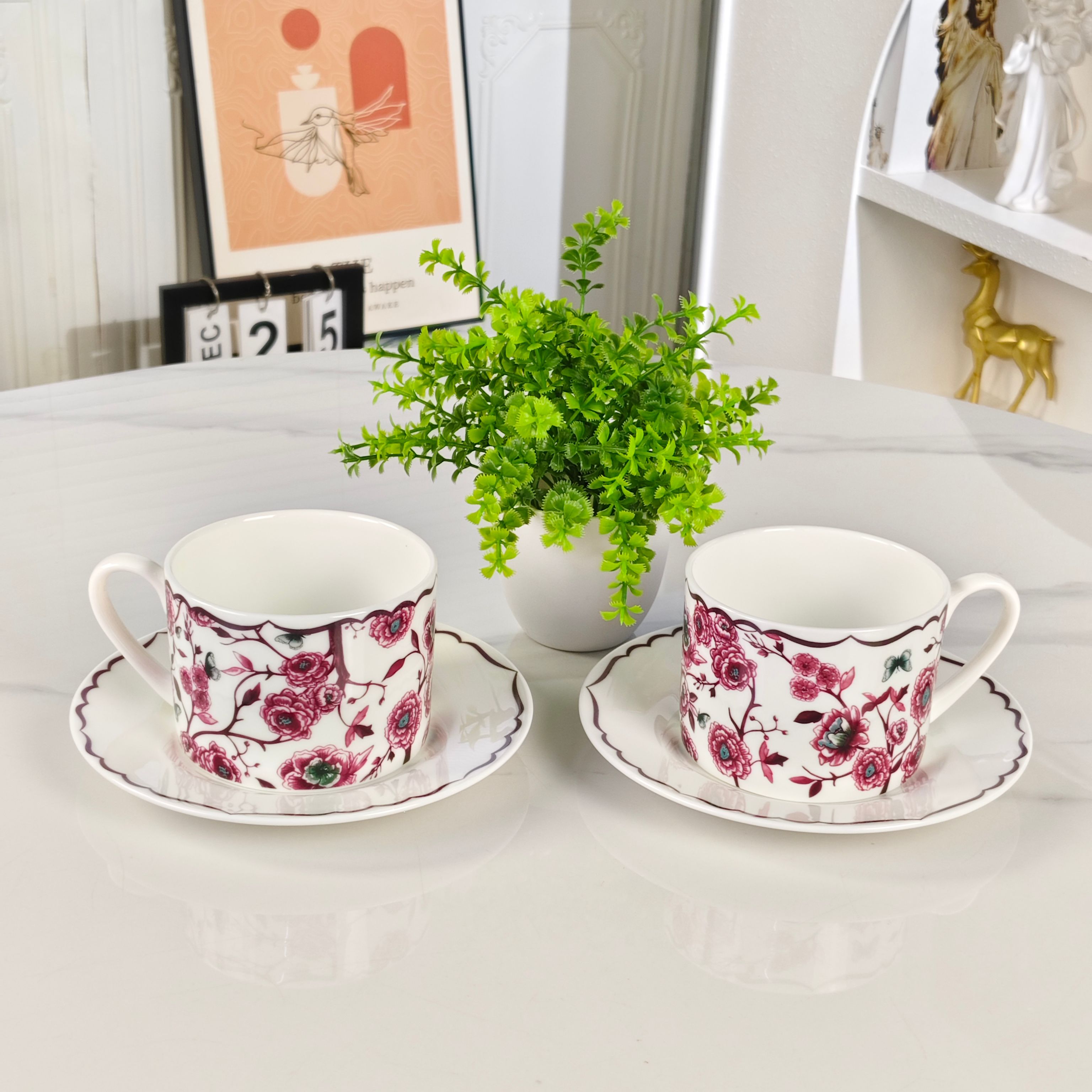 Dior – Granville Garden – Set of Two Cups and Saucers – Purple - Comprehensive 6