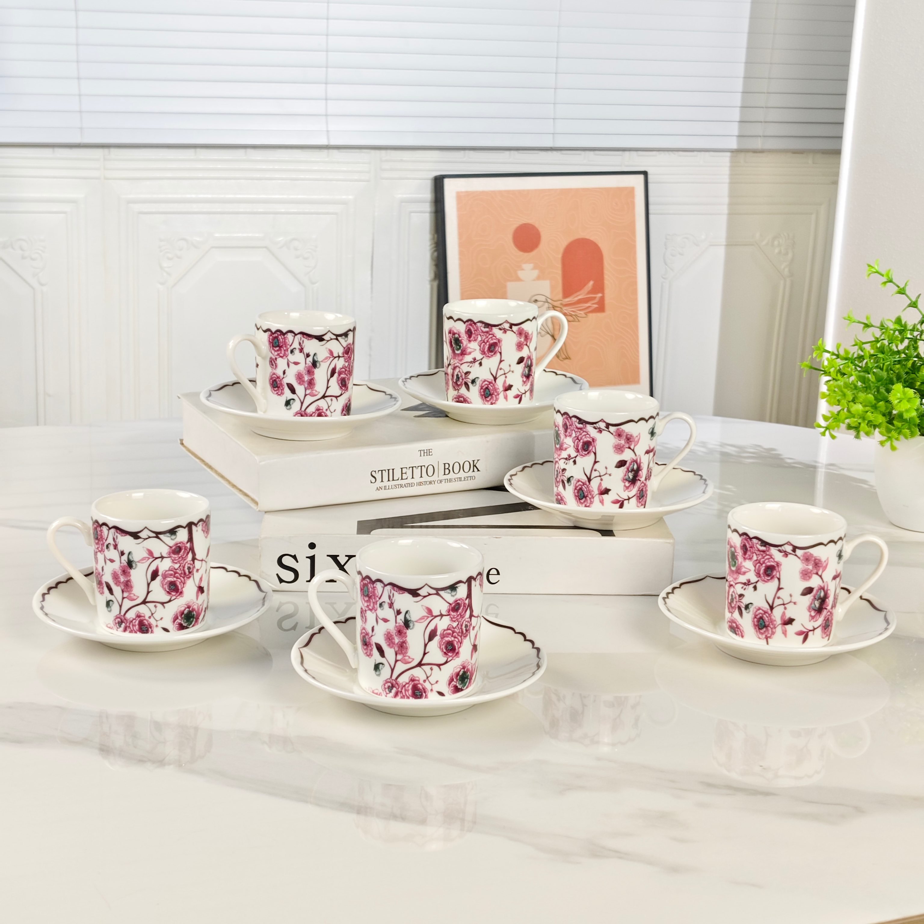 Dior – Granville Garden Espresso Set (6 Cups and 6 Saucers) – Purple - Comprehensive 5