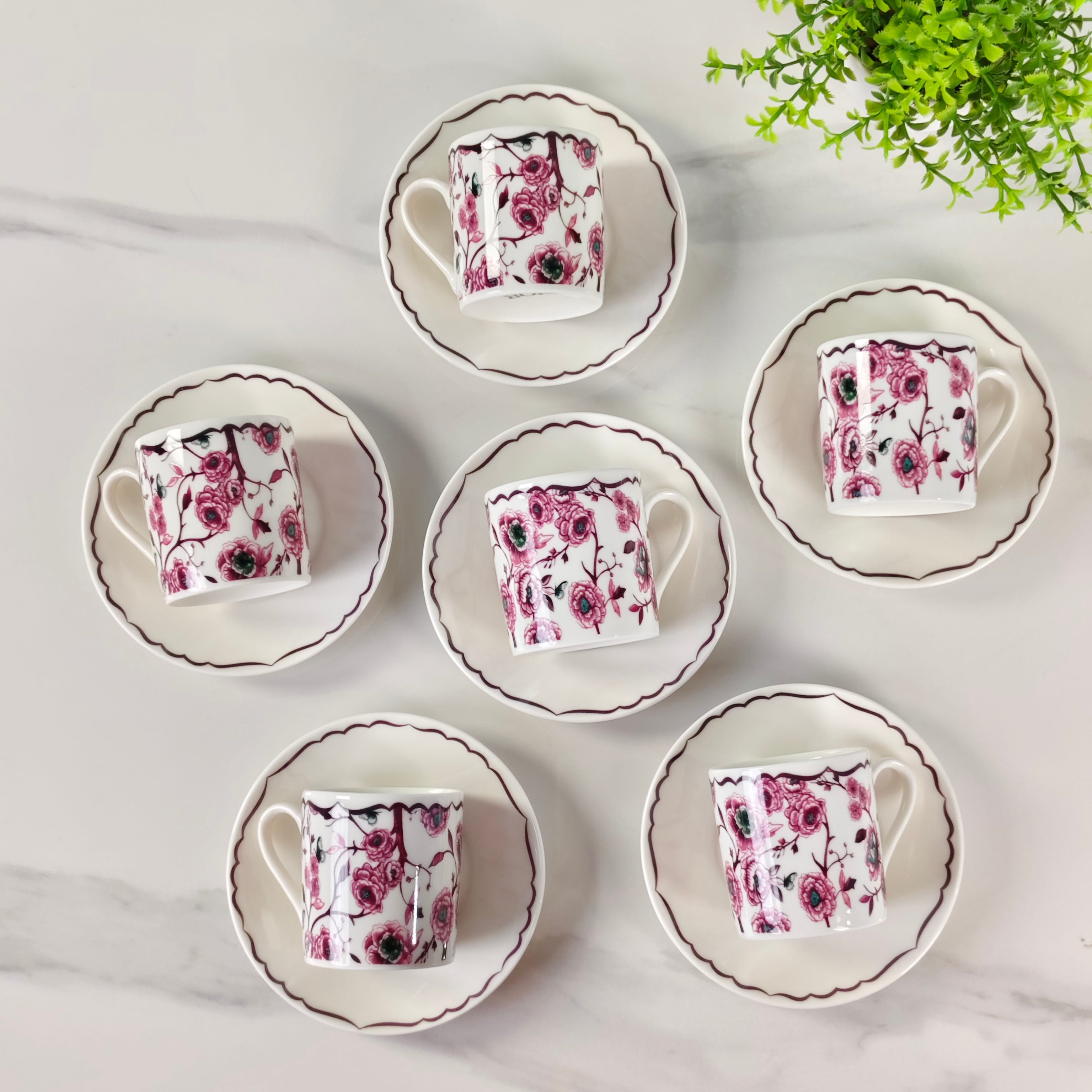 Dior – Granville Garden Espresso Set (6 Cups and 6 Saucers) – Purple - Comprehensive 4