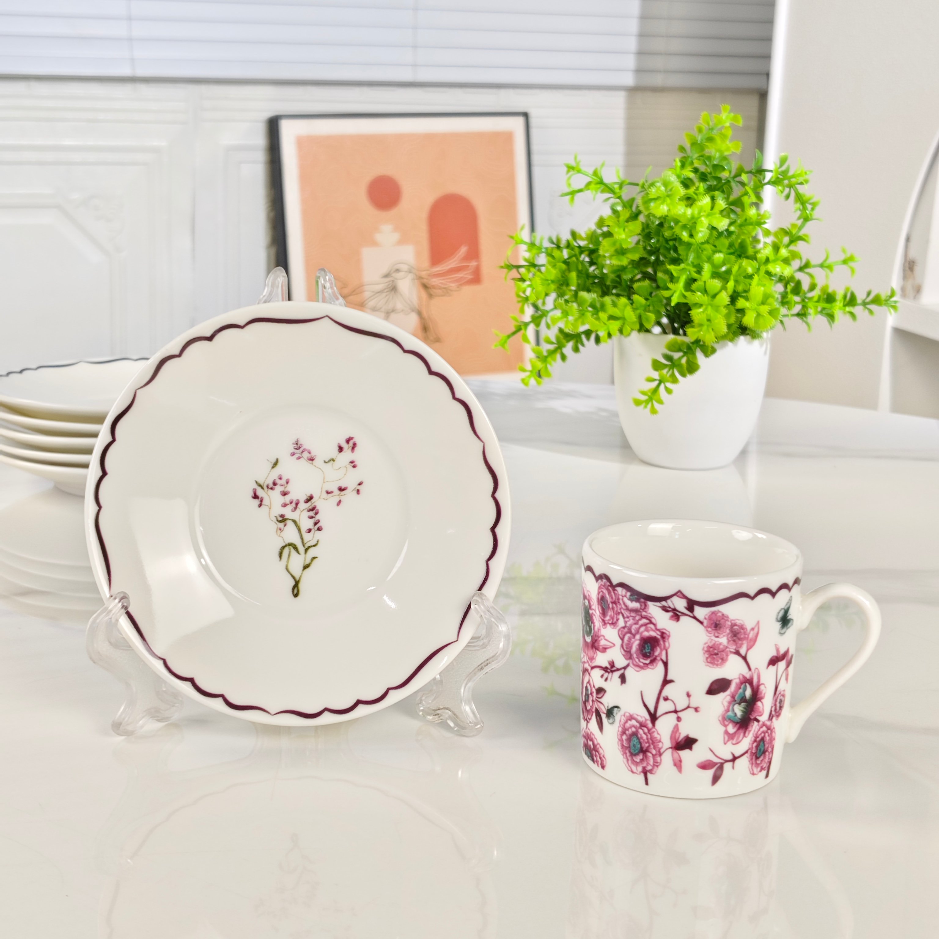 Dior – Granville Garden Espresso Set (6 Cups and 6 Saucers) – Purple - Comprehensive 8