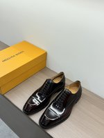 2023 Replica
 Louis Vuitton Shoes Plain Toe Black Men Calfskin Cowhide Genuine Leather