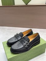 Gucci Shoes Plain Toe Men Cowhide Genuine Leather