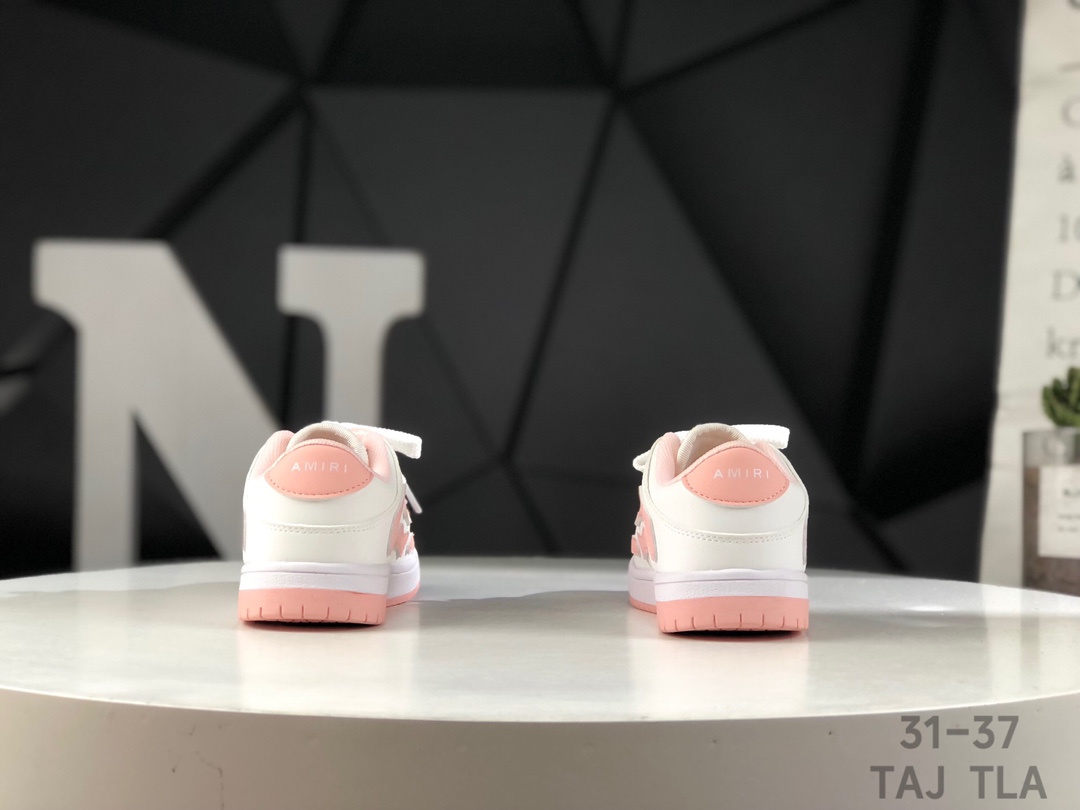 图片[6]-🔻精品童鞋🔥 💘AMIRI骨骼骨头童鞋王一博明星同款真皮透气百搭板鞋💖🔥 🍒鹿师兄同款小众国潮ins风硬核概念低帮运动休闲小白鞋🍇 🌹盒里另配鞋带扣子两个，可以系带也可以用扣子🌹 尺码：26-37 TAJ TLA-选品中心