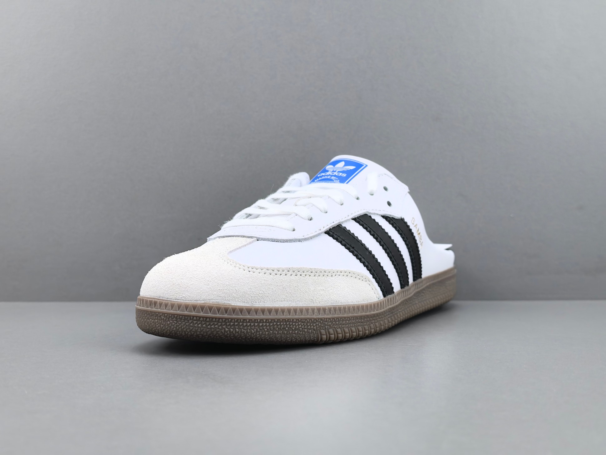 【纯原版 阿迪】adidas originals SAMBA OG 三叶草拼色一脚蹬 无特殊功能包头拖鞋