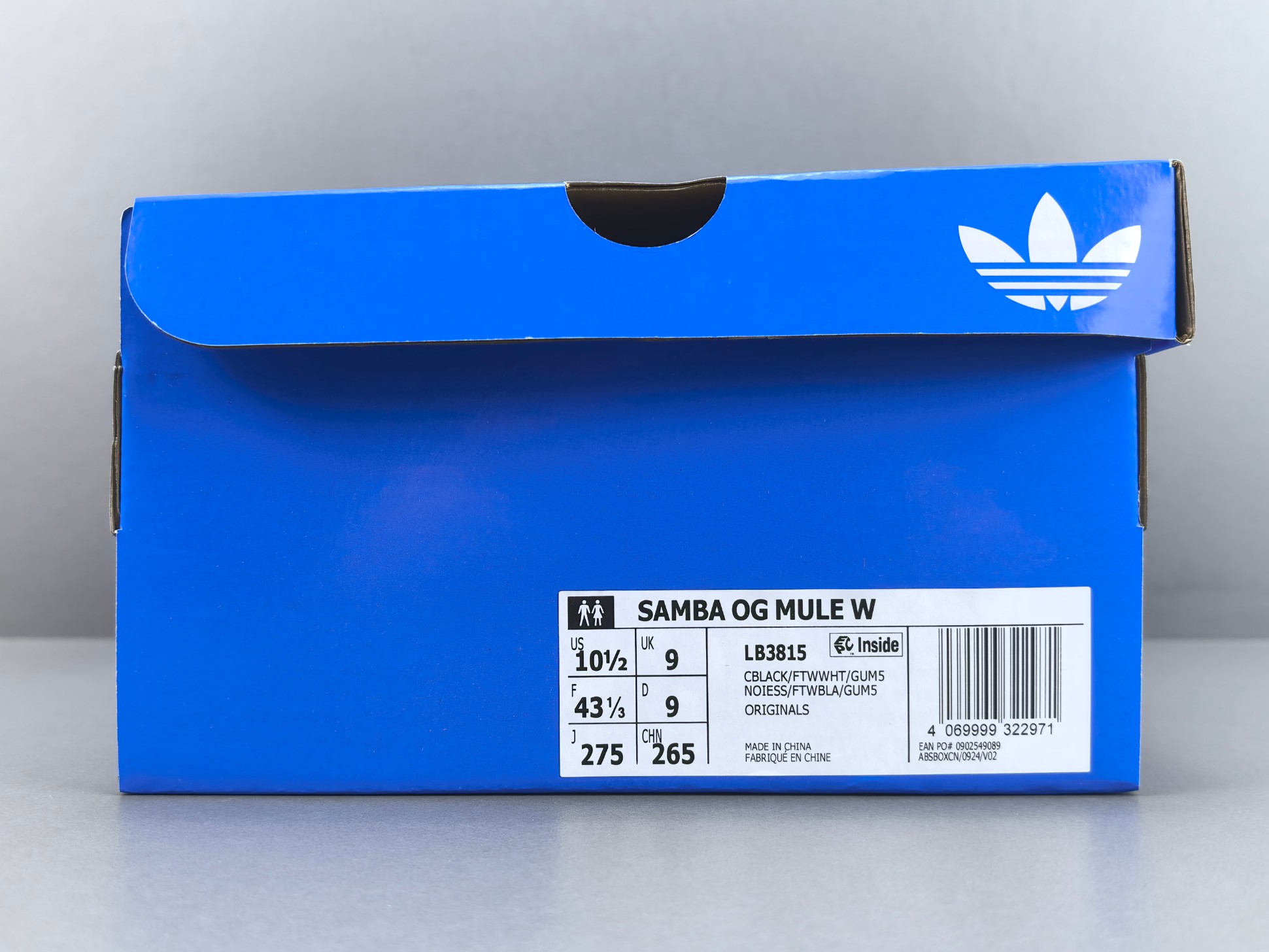 【纯原版 阿迪】adidas originals SAMBA OG 三叶草拼色一脚蹬 无特殊功能包头拖鞋