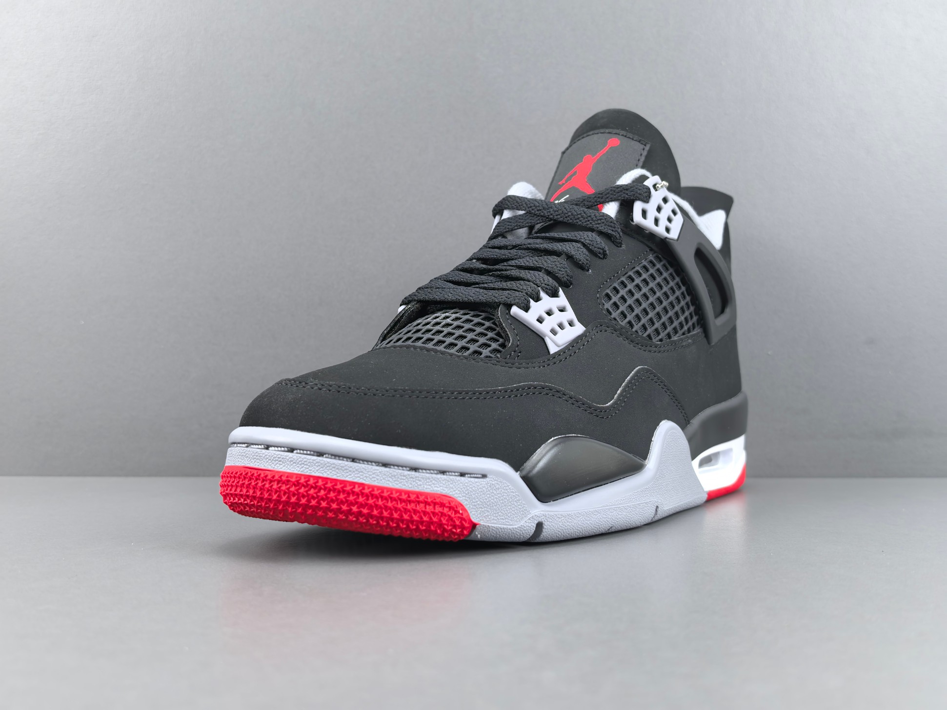 【LJR版 AJ4】Jordan Air Jordan 4 Retro Bred 舒适 中帮 复古篮球鞋 男款 新黑红 