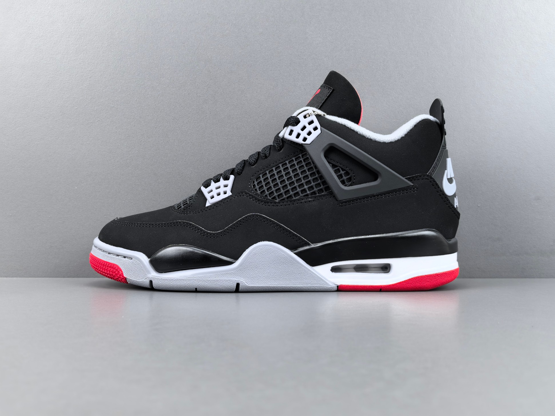 【LJR版 AJ4】Jordan Air Jordan 4 Retro Bred 舒适 中帮 复古篮球鞋 男款 新黑红 