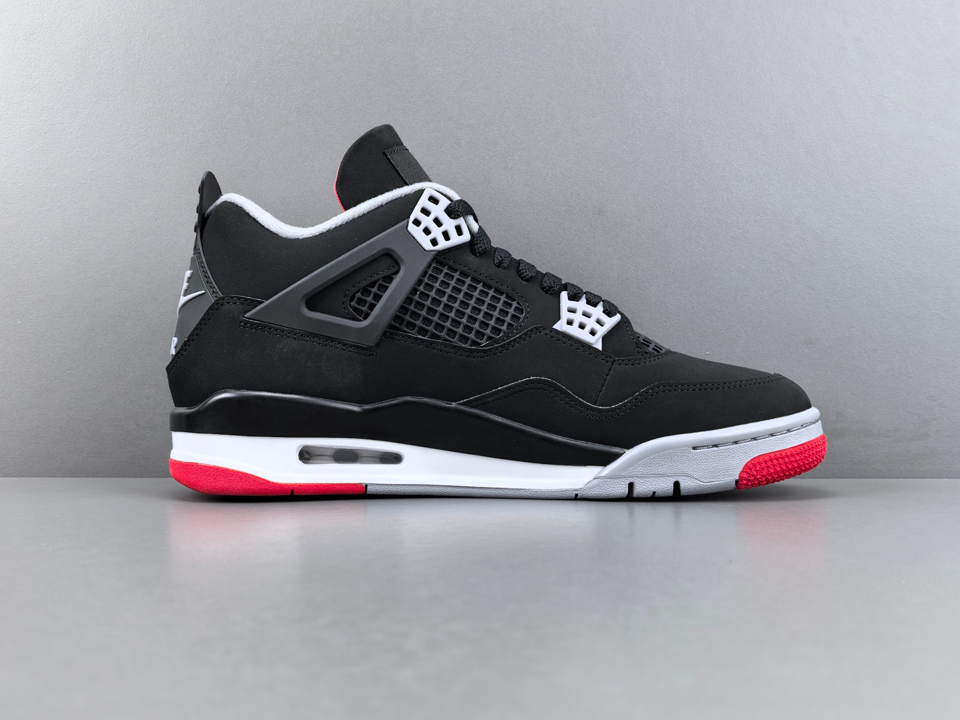 【LJR版 AJ4】Jordan Air Jordan 4 Retro Bred 舒适 中帮 复古篮球鞋 男款 新黑红 