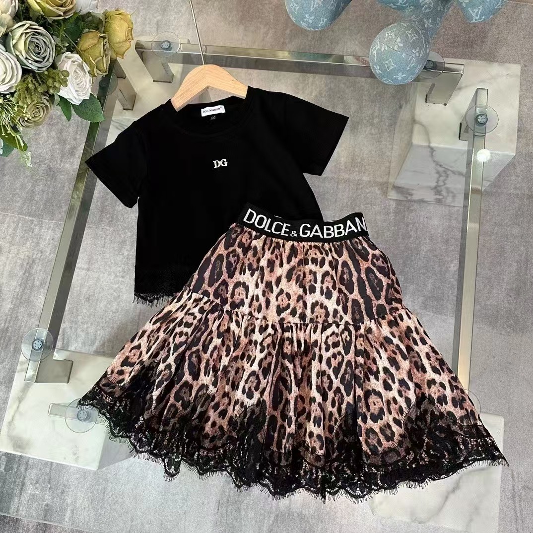 ❤️无少158￥无少 Tallas: 90-110-120-130-150cm Conjunto con Falda para Niñas DG, Diseño de Leopardo, Clásico, ¡Casi Todos los …