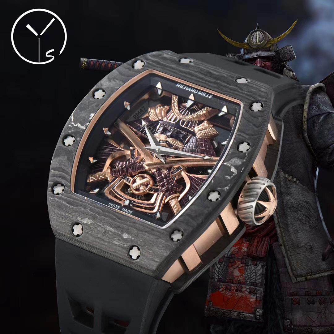 리차드밀 RM 47 블랙 그레이 투르비용 세라믹 남성 시계 레플리카 44996 Richard Mille 이미지 6