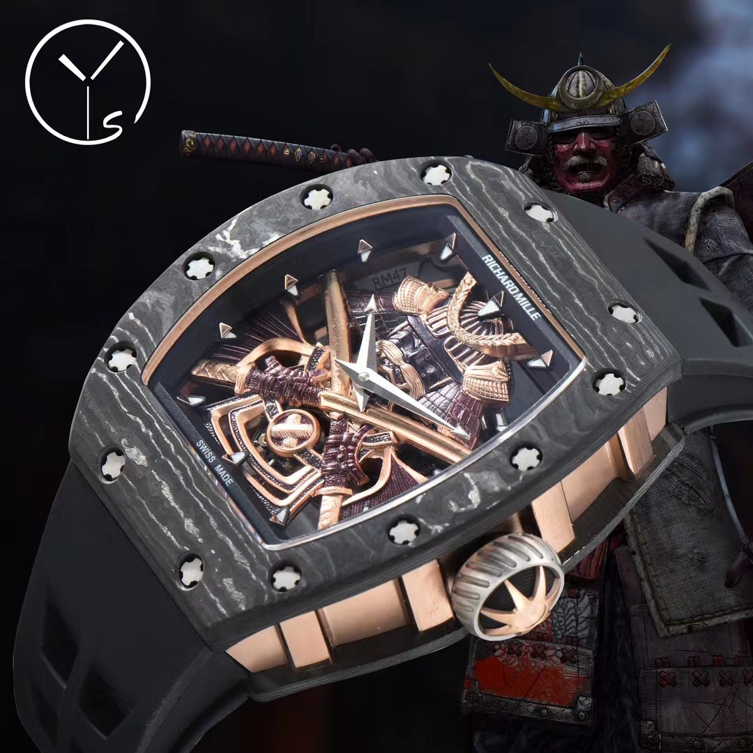 리차드밀 RM 47 블랙 그레이 투르비용 세라믹 남성 시계 레플리카 44996 Richard Mille 이미지 3
