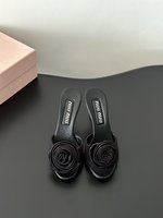 MiuMiu Best
 Shoes High Heel Pumps Sandals Rose Genuine Leather Sheepskin Silk Lady