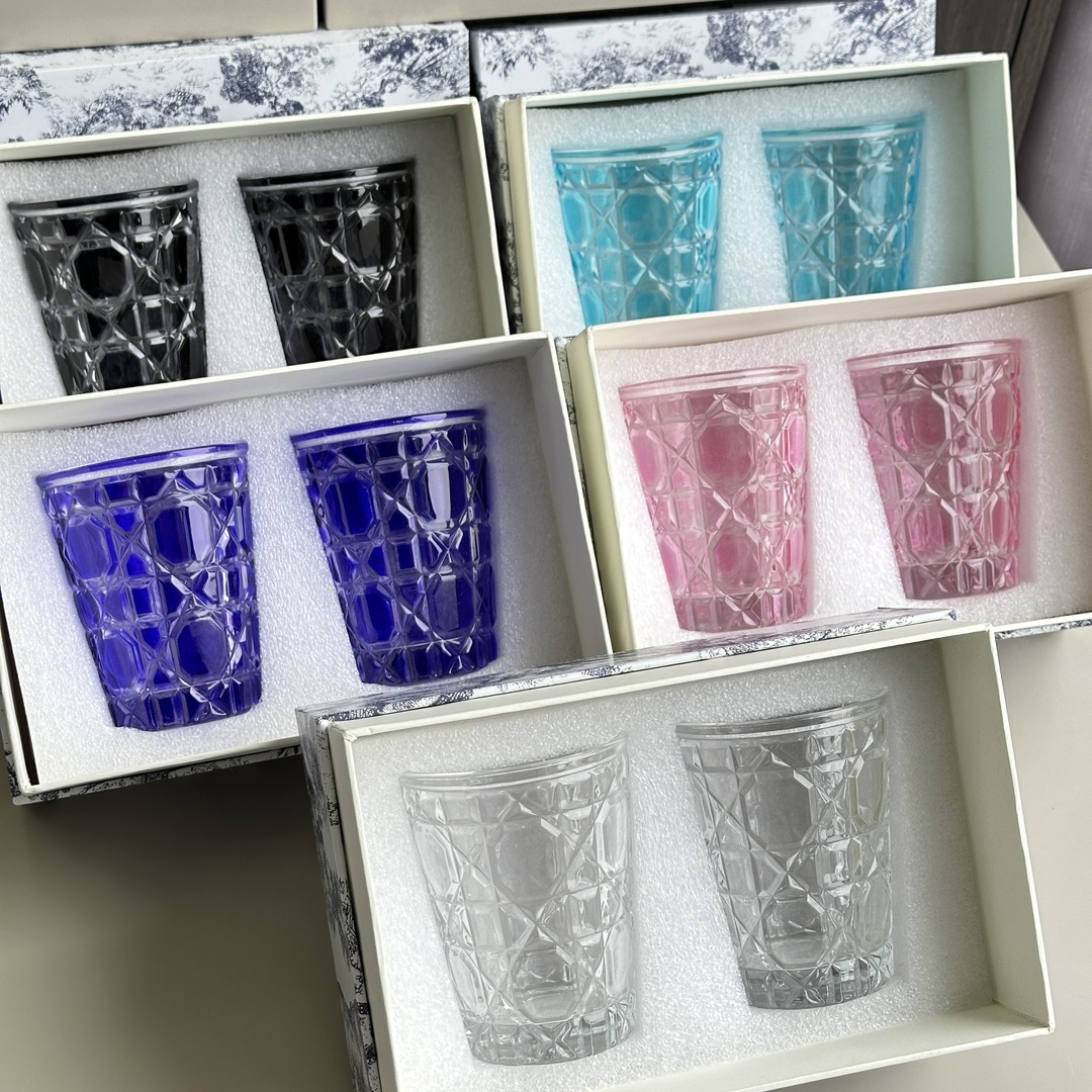 Dior Cannage Motif Glass Tumbler - Comprehensive 5