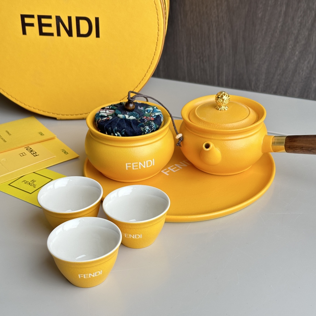 FENDI Round Box Tea Set, for export and foreign trade, is made of raw - Home&Textlile 5