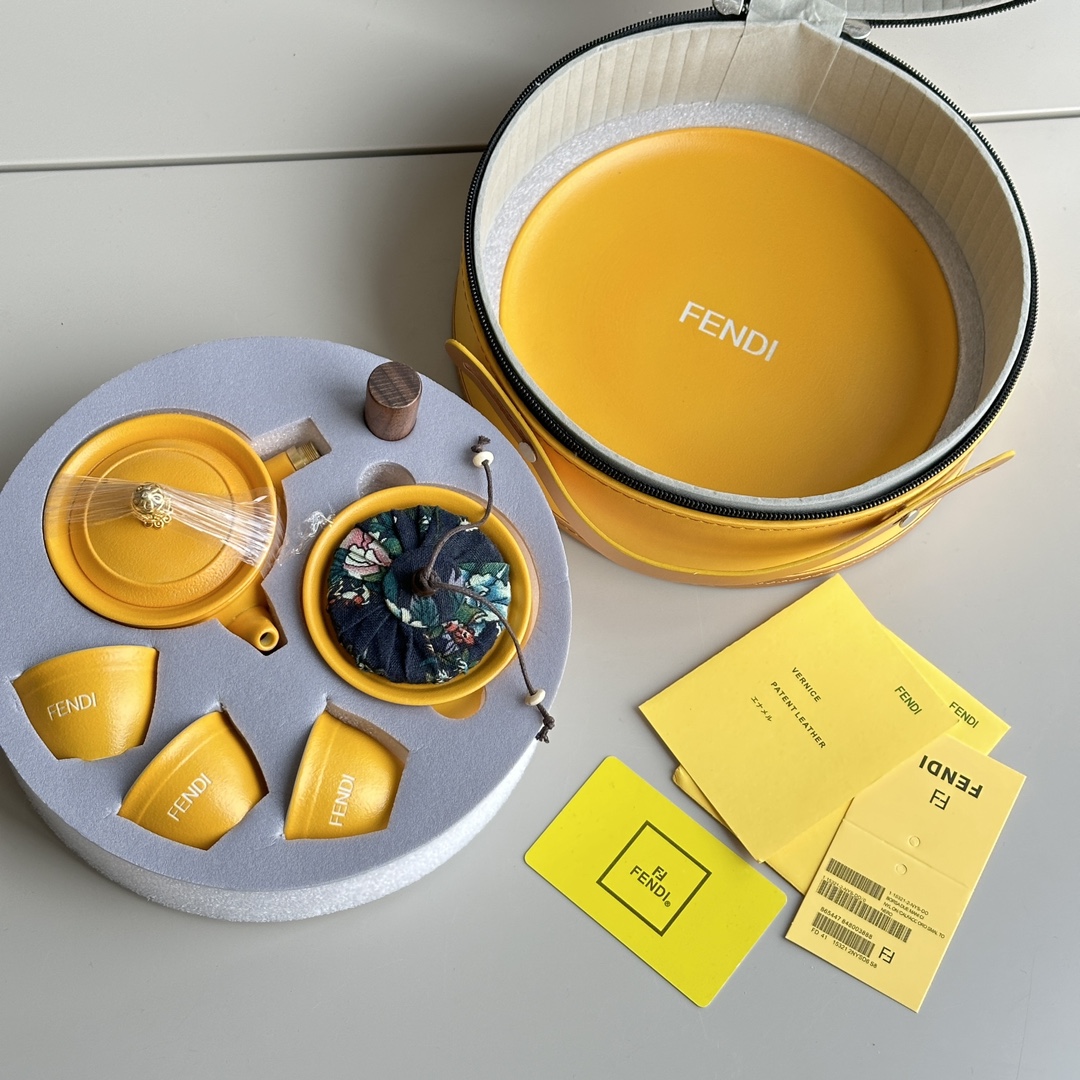 FENDI Round Box Tea Set, for export and foreign trade, is made of raw - Home&Textlile 2