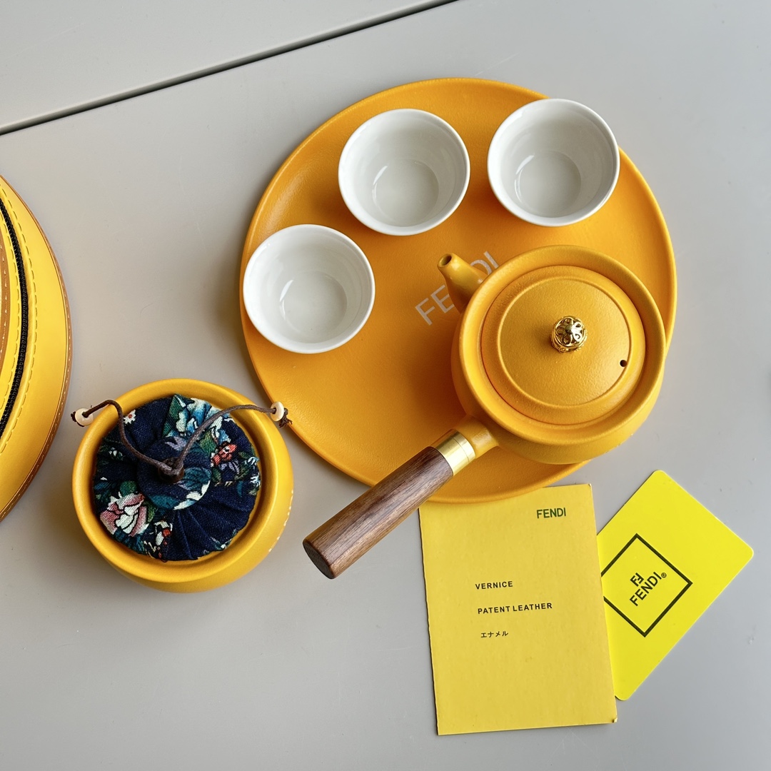 FENDI Round Box Tea Set, for export and foreign trade, is made of raw - Home&Textlile 8