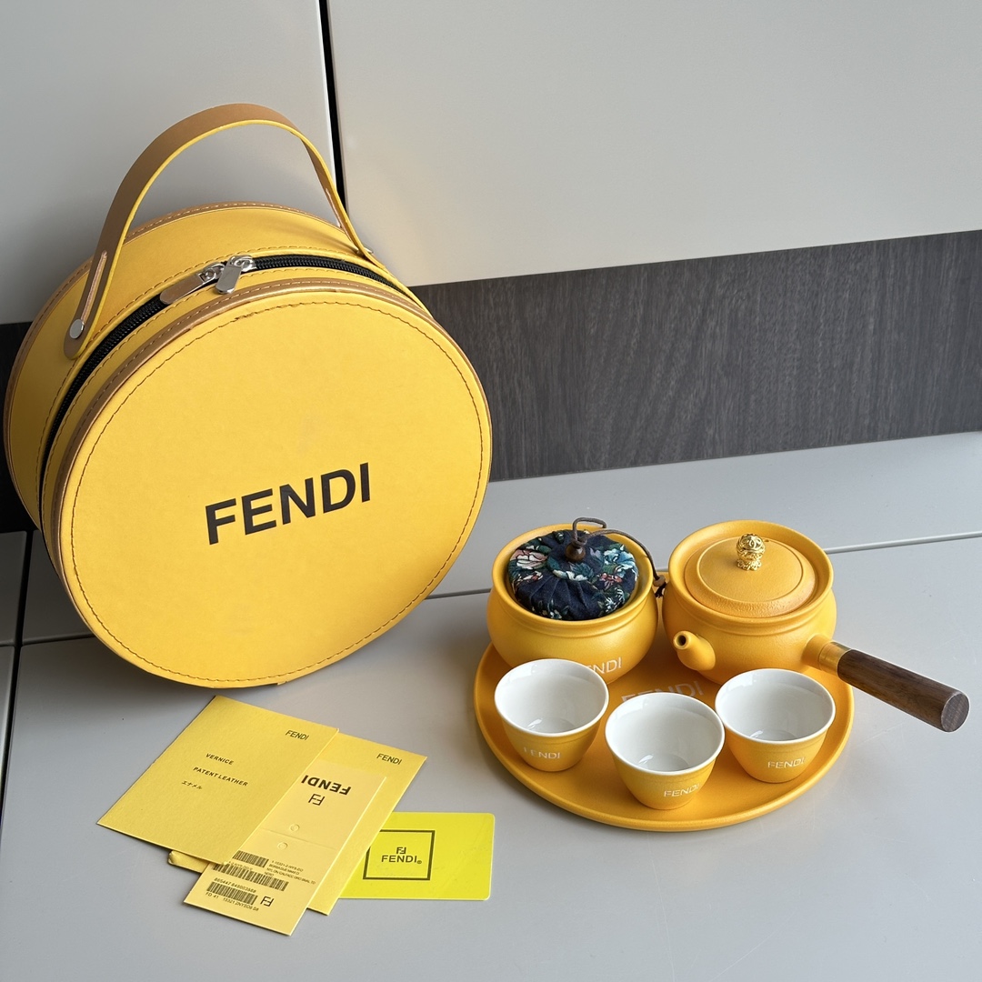 FENDI Round Box Tea Set, for export and foreign trade, is made of raw - Home&Textlile 3