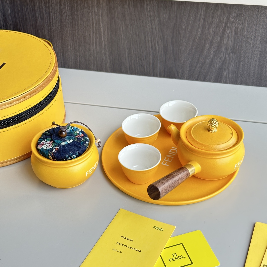 FENDI Round Box Tea Set, for export and foreign trade, is made of raw - Home&Textlile 9