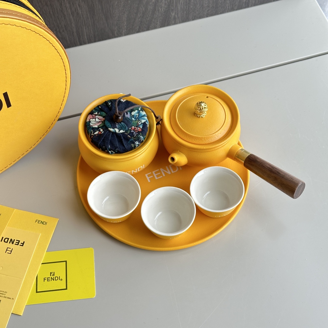 FENDI Round Box Tea Set, for export and foreign trade, is made of raw - Home&Textlile 4