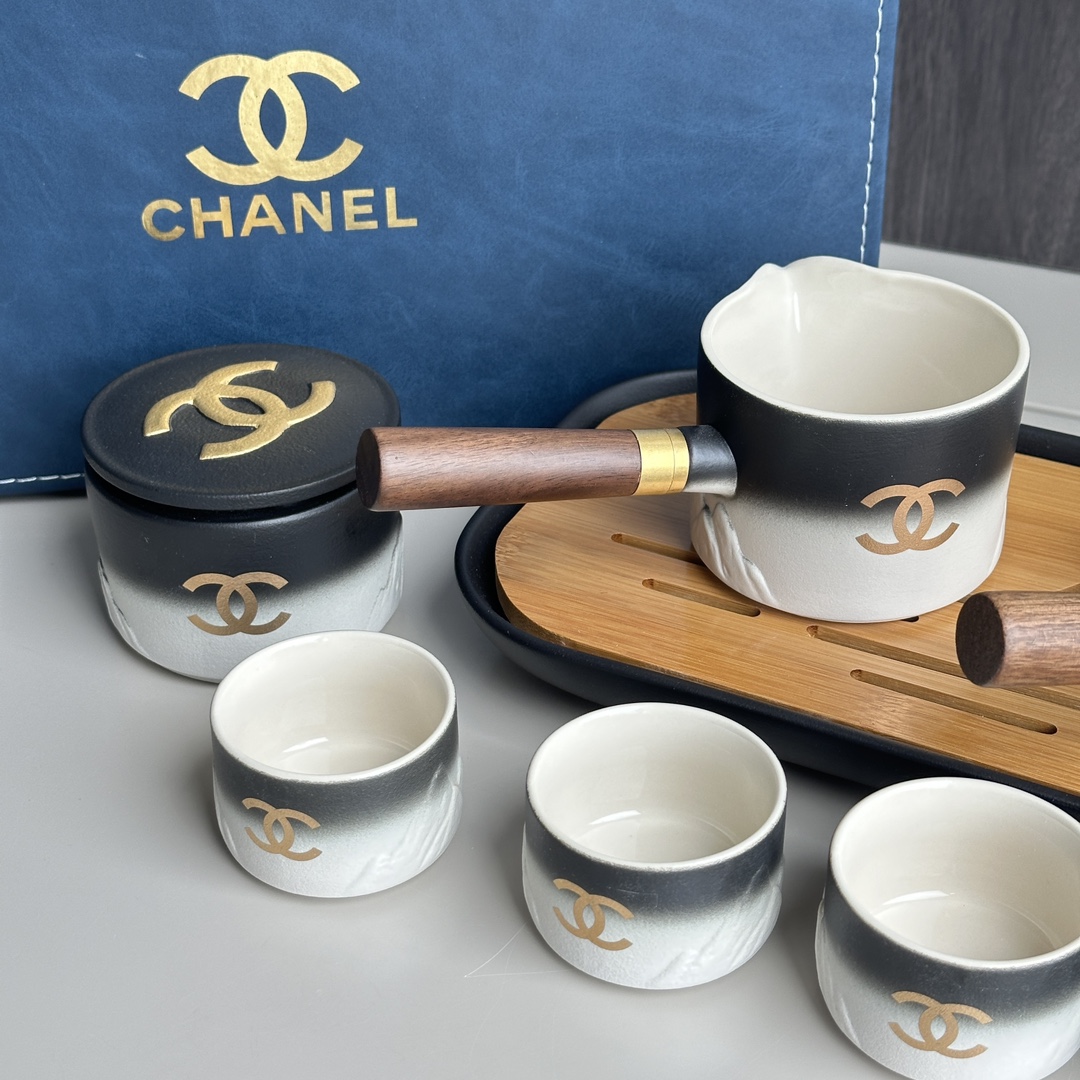 CHANEL香奈儿VIP会员礼,黑陶渐变高山纹便携式功夫茶具,一份不会烫手的茶礼 6