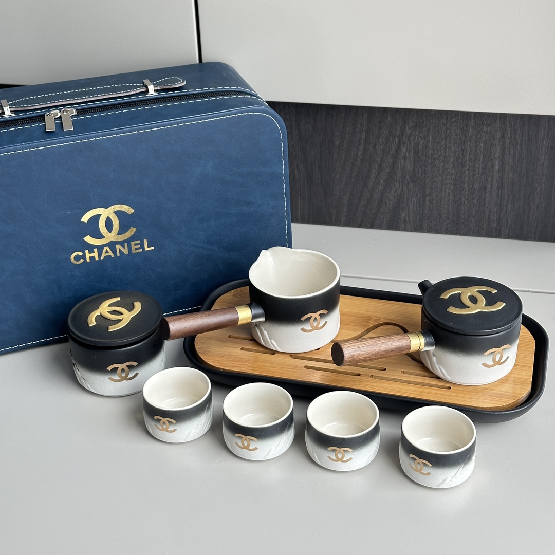 CHANEL香奈儿VIP会员礼,黑陶渐变高山纹便携式功夫茶具,一份不会烫手的茶礼 5