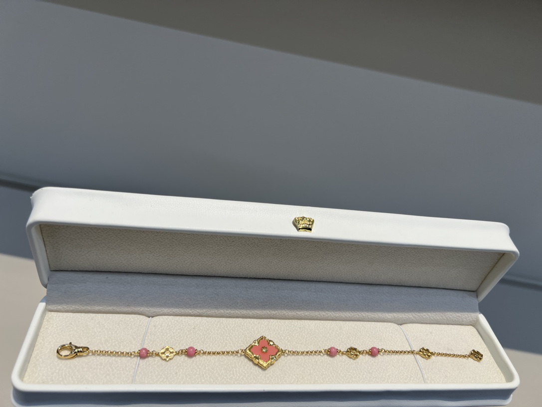 NO:857767,Buccellati pink chalcedony single flower bracelet, Buccellati bracelet, bracelet19860909布契拉提粉玉髓单花手链,布契拉提手链,bracelet,Jewelry