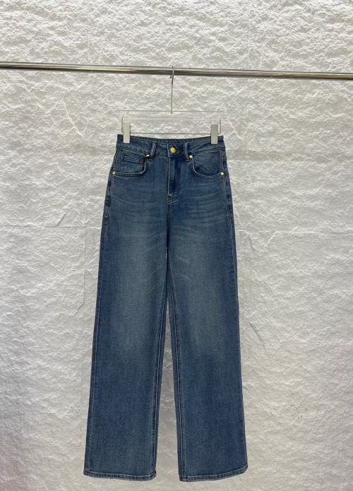 Chanel Women's Trendy Wide Leg Denim Jeans High Waist Straight Fit 1 Chanel Women's Trendy Wide Leg Denim Jeans High Waist Straight Fit