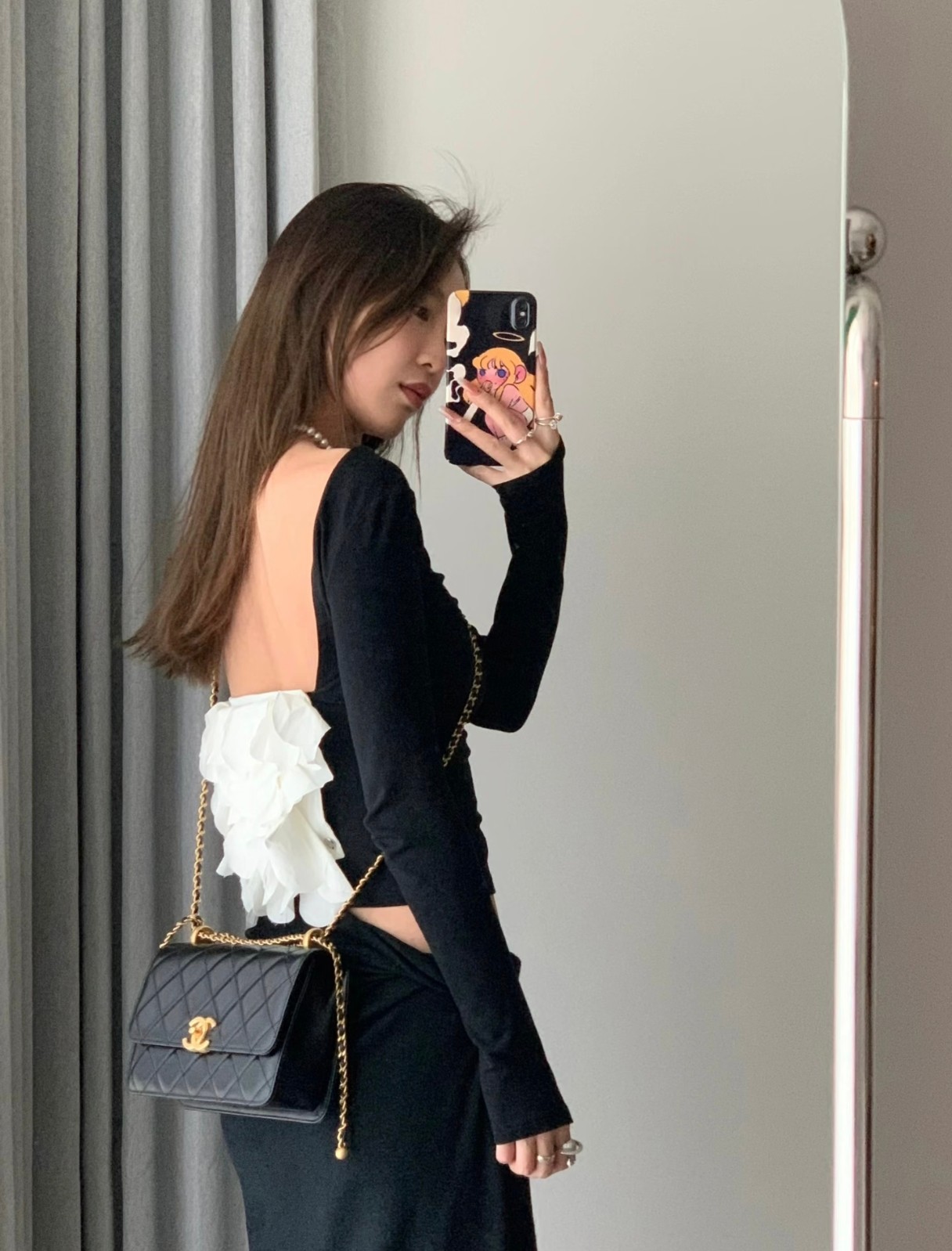 샤넬 더블 골드 비즈 클래식 가방 141454