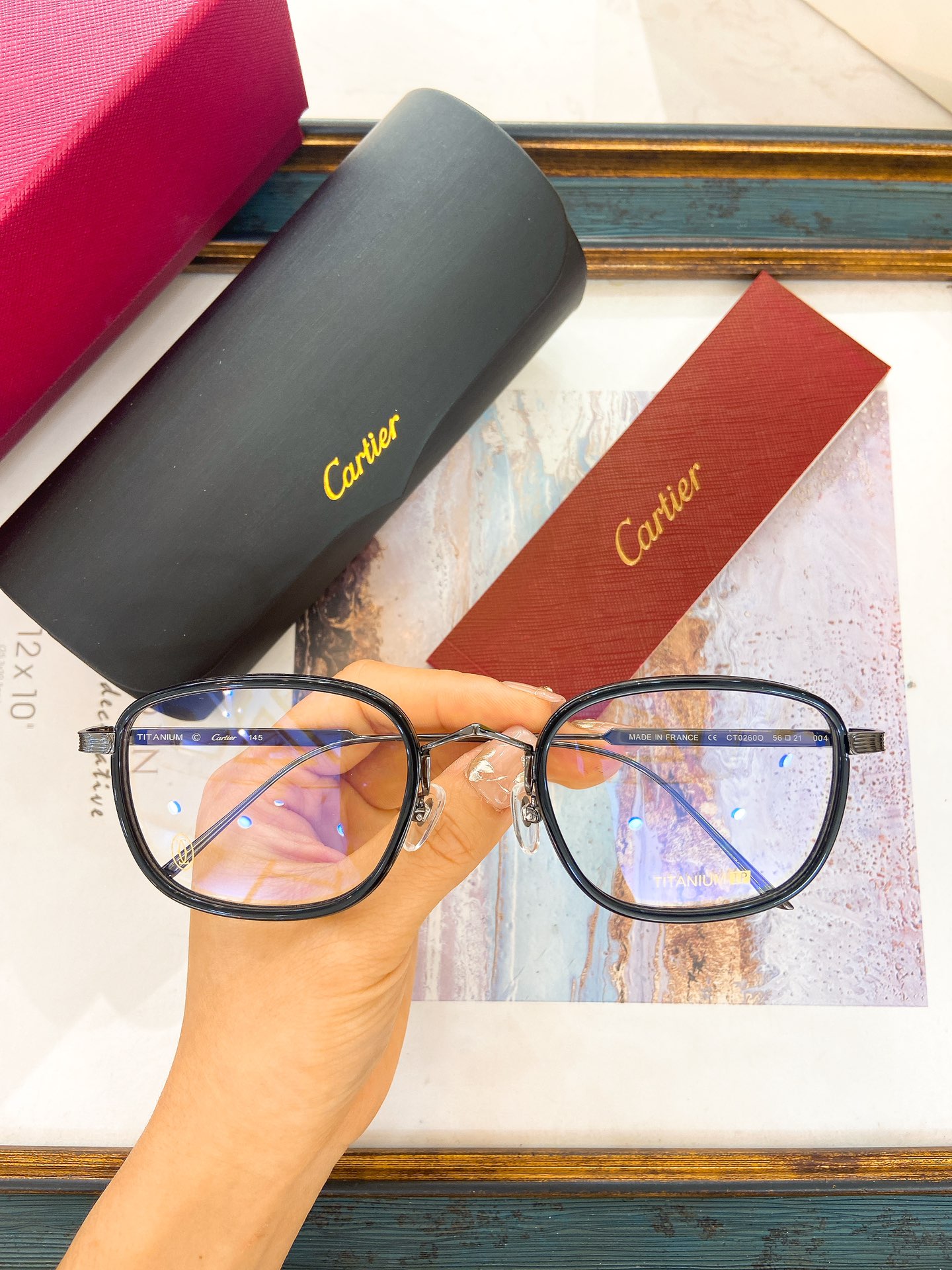 Cartie*MODELCT0260OSIZE:56口21-145钛太阳镜光学镜