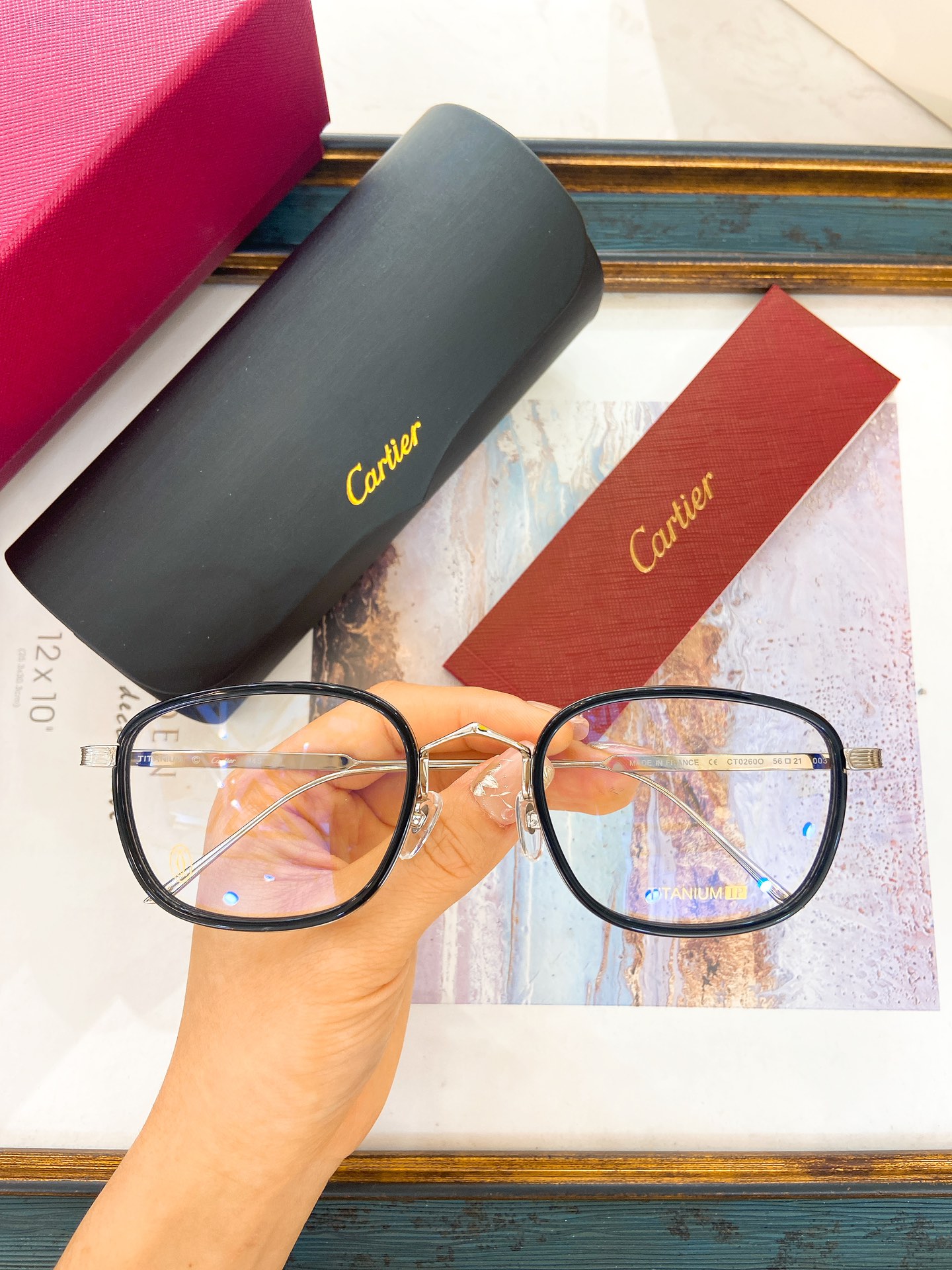 Cartie*MODELCT0260OSIZE:56口21-145钛太阳镜光学镜