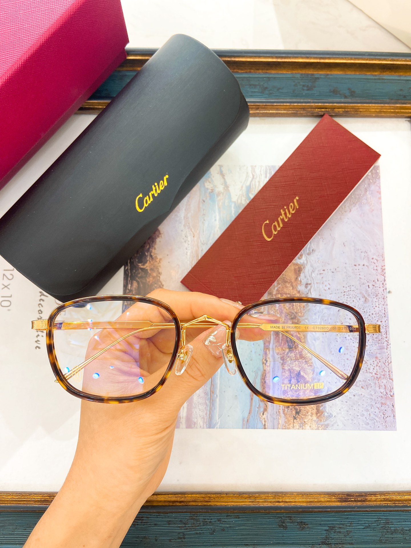 Cartie*MODELCT0260OSIZE:56口21-145钛太阳镜光学镜