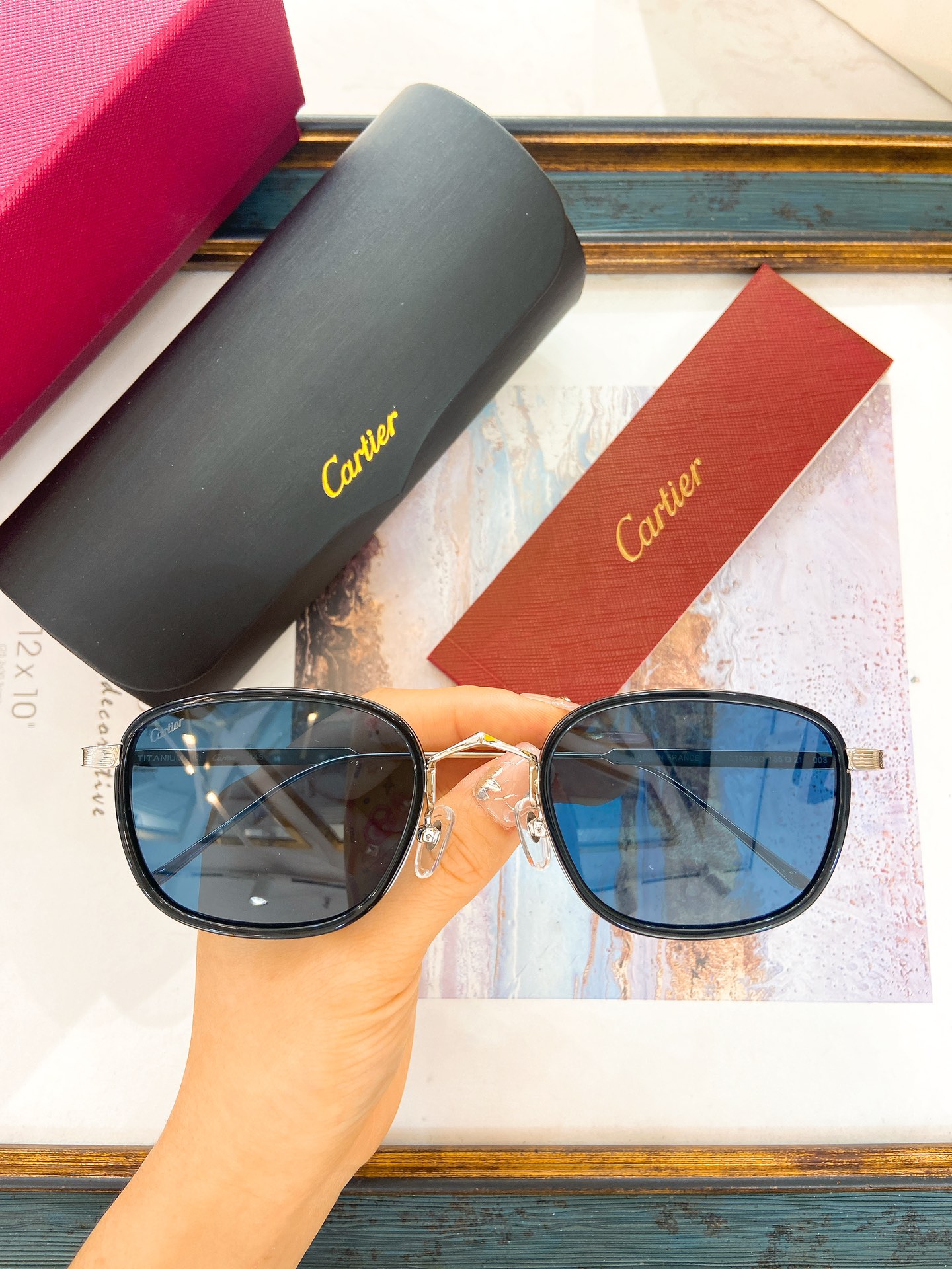 Cartie*MODELCT0260OSIZE:56口21-145钛太阳镜光学镜