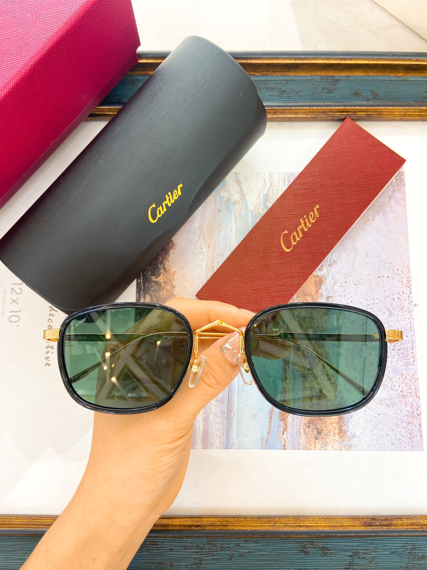 Cartie*MODELCT0260OSIZE:56口21-145钛太阳镜光学镜