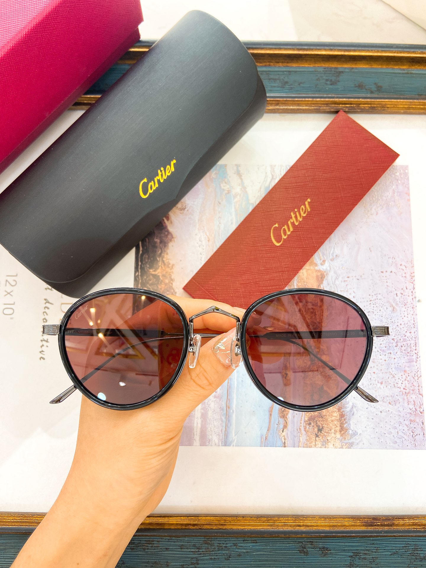Cartie*MODELCT0250OSIZE:53口20-145钛太阳镜光学镜