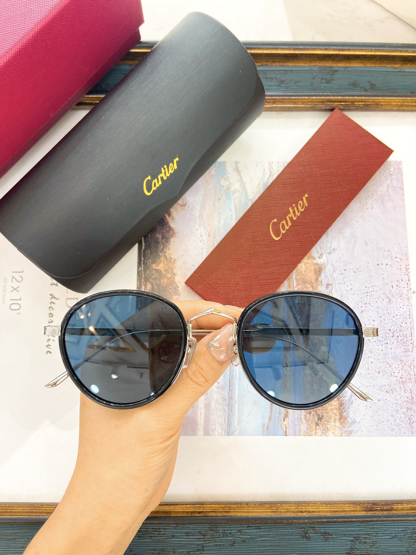 Cartie*MODELCT0250OSIZE:53口20-145钛太阳镜光学镜