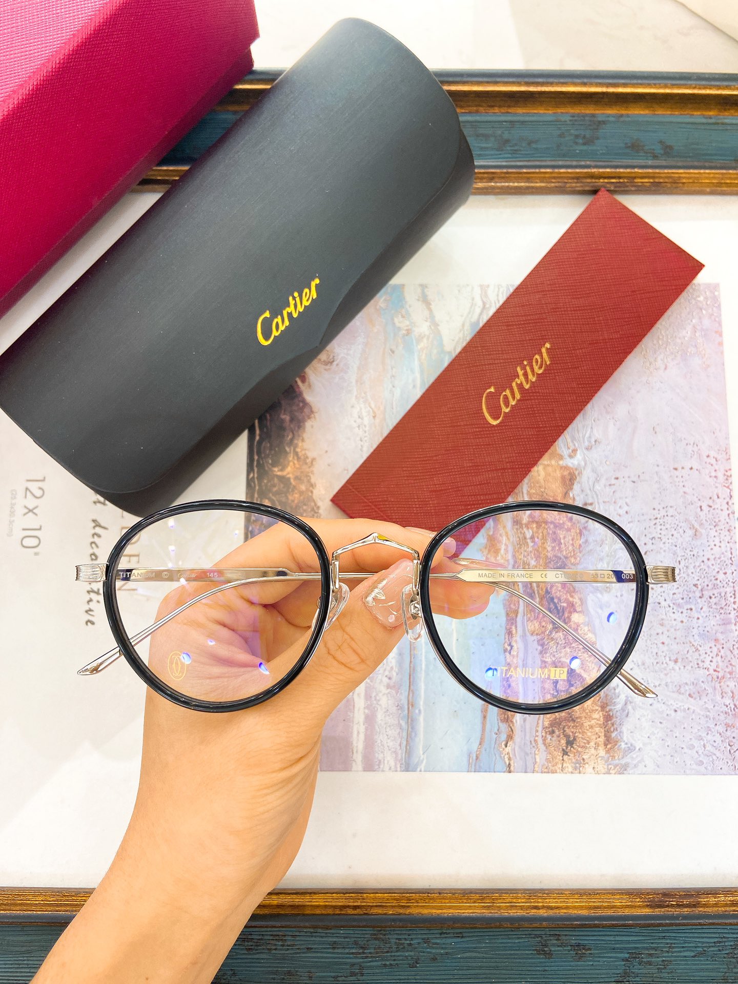 Cartie*MODELCT0250OSIZE:53口20-145钛太阳镜光学镜