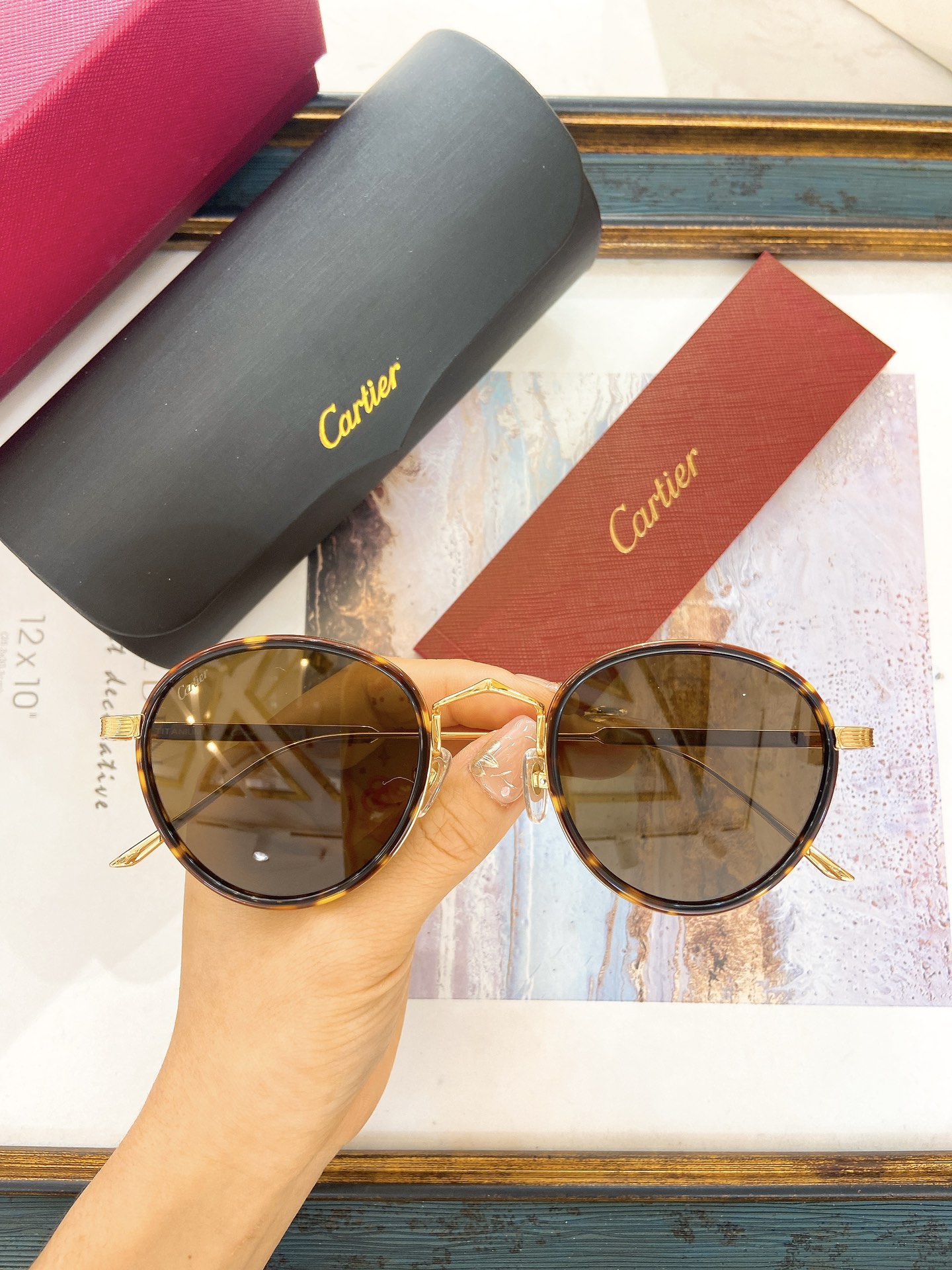 Cartie*MODELCT0250OSIZE:53口20-145钛太阳镜光学镜