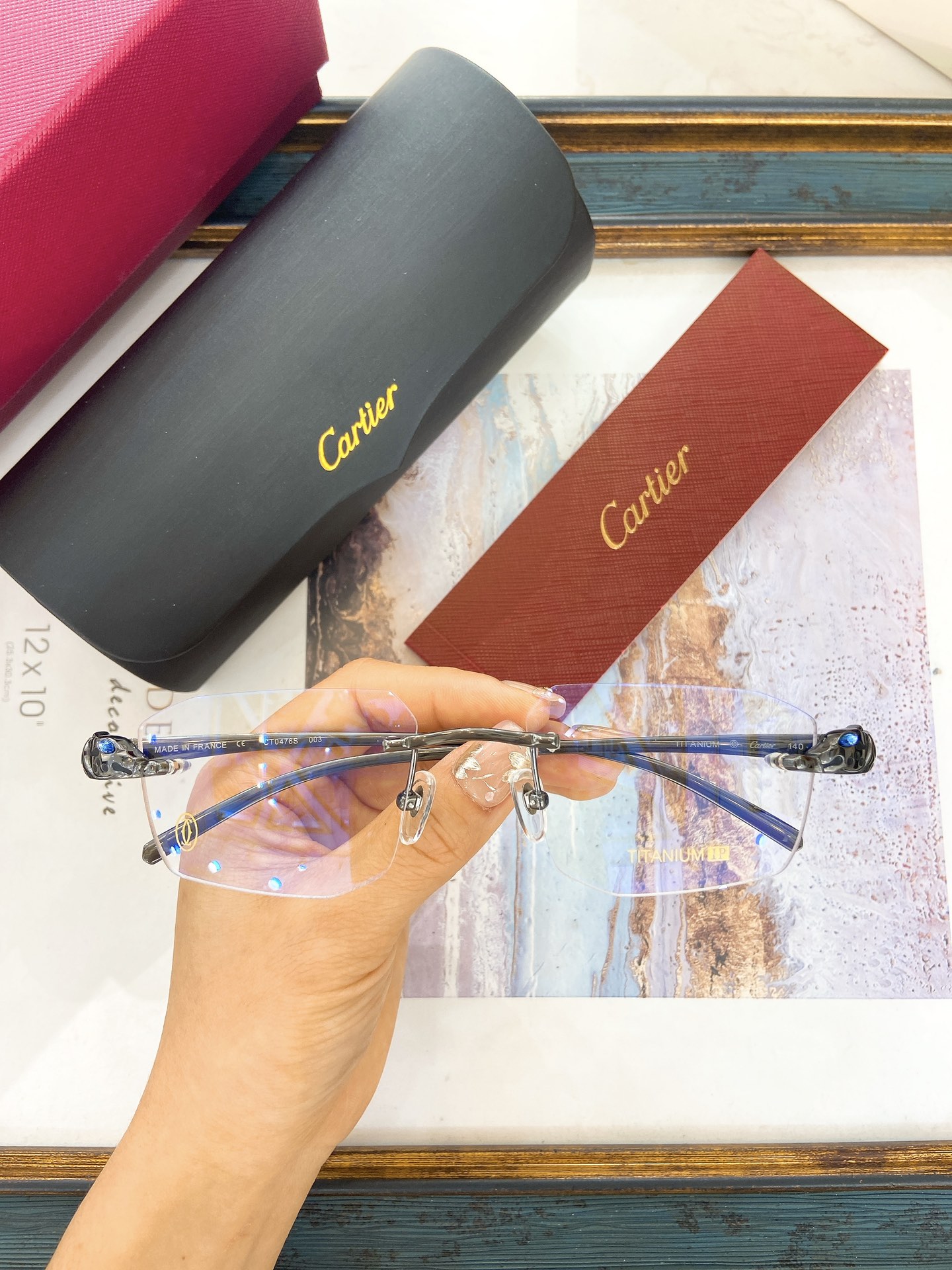 Cartie*MODELCT0476SSIZE:54口18-140钛太阳镜光学镜